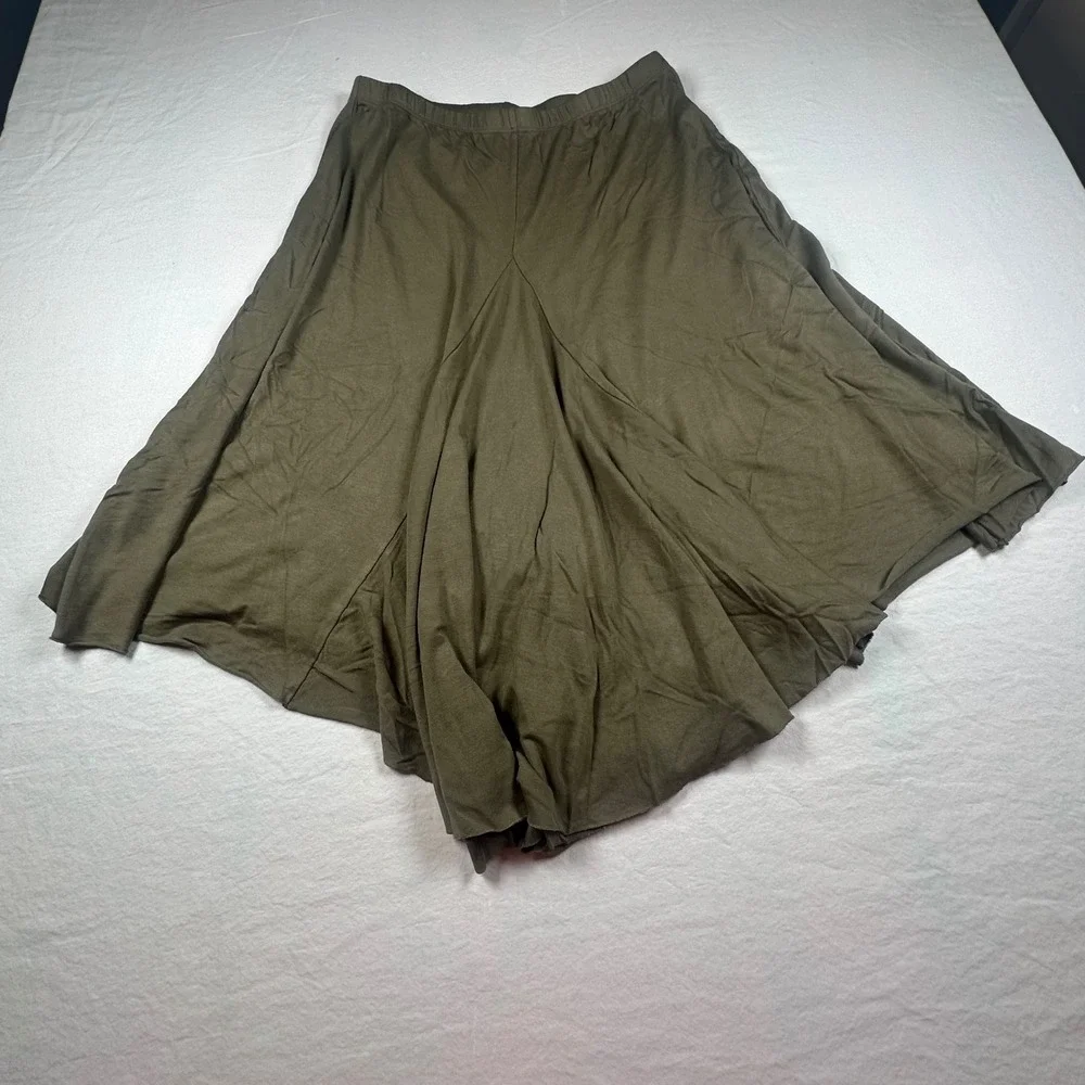 LAmade Olive Green Handkerchief Hem Midi Skirt Women's Medium Micromodal USA NWT